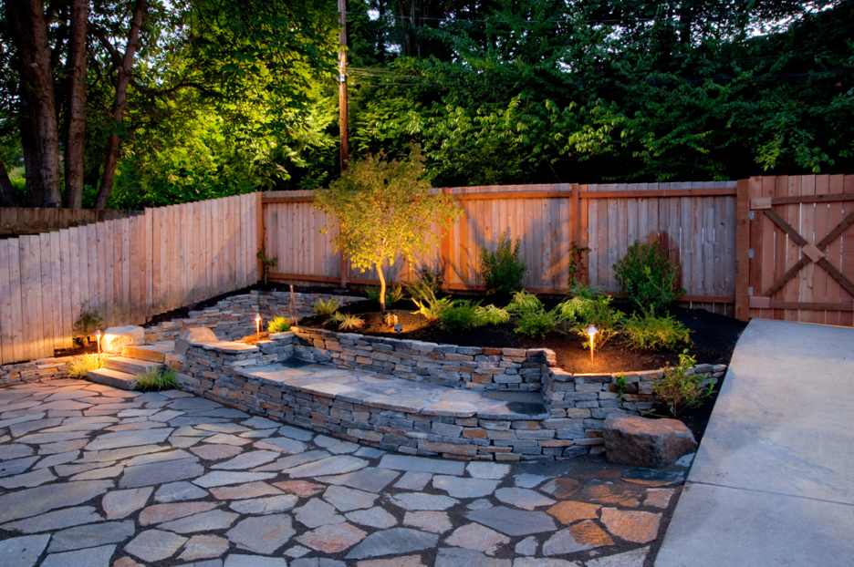 Wooden backyard fence at a house in Lake Forest, Illinois