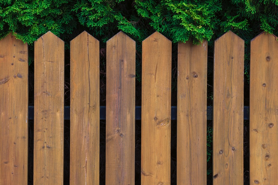 Wood backyard fence at a house in Lake Zurich, Illinois